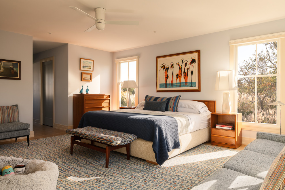 Example of a beach style bedroom design in Philadelphia