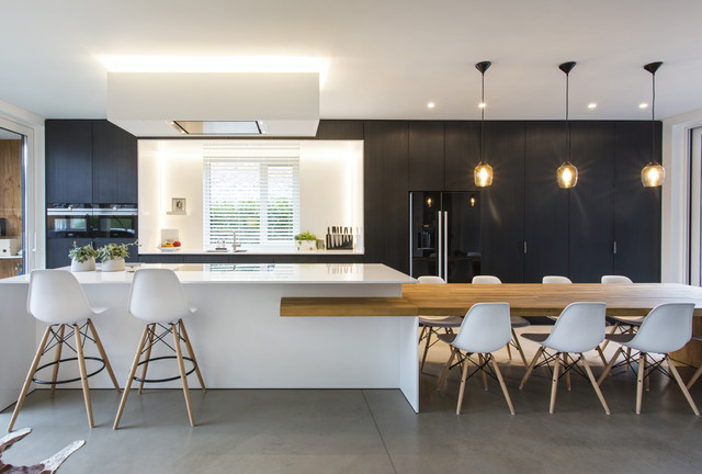 Black & White Minimalistic Kitchen contemporary-kitchen