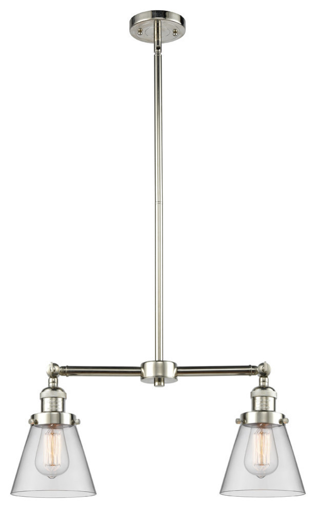 Innovations 2-LT Small Cone 22" Chandelier - Polished Nickel