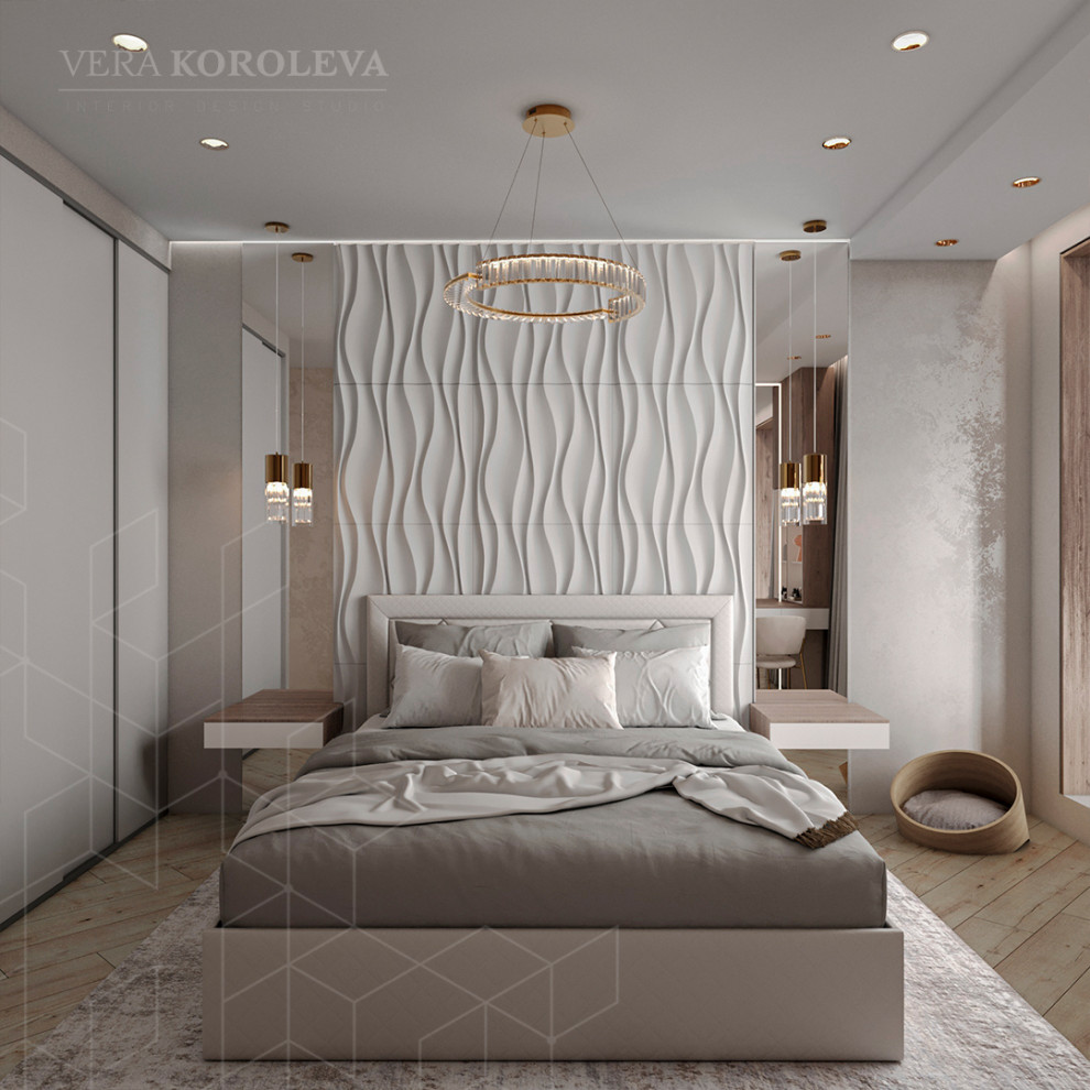 Дизайн-проект двухкомнатной  квартиры с золотыми акцентами в ЖК "Q-Мир"