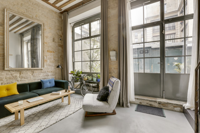 R&eacute;novation d'un loft de 60m&sup2; industrial-living-room