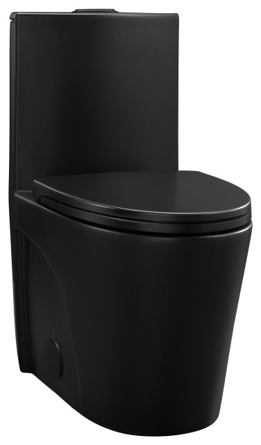 St. Tropez One-Piece Elongated Toilet – Matte Black Dual-Flush 1.1/1.6 GPF With 12-Inch Rough-In