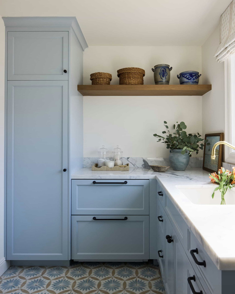 Modern Mediterranean Lakeside Home - Mediterranean - Laundry Room - Los ...