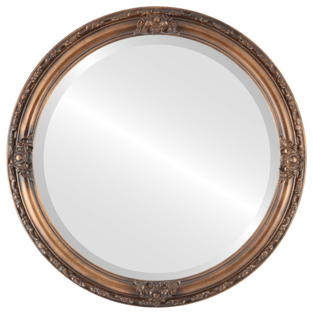 Jefferson Framed Round Mirror Sunset Gold 16x16