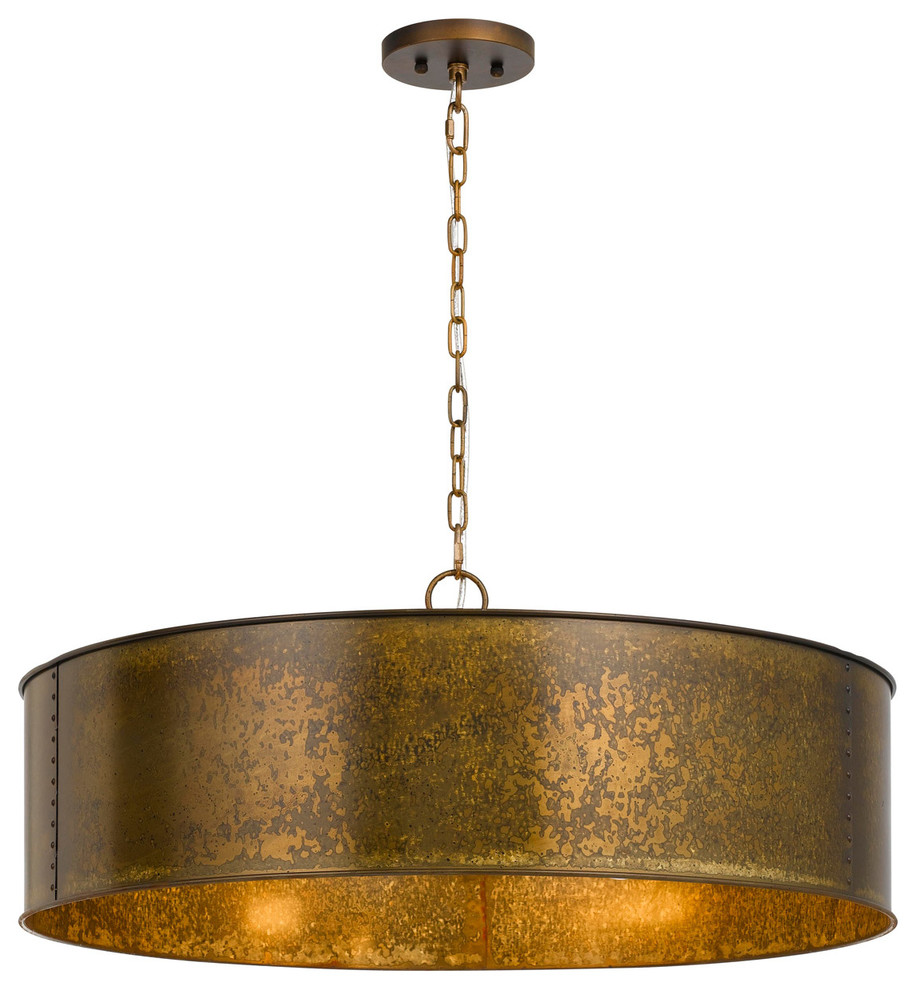 Chandelier 5Light Fixture With Distress Gold Metal Material E26 30