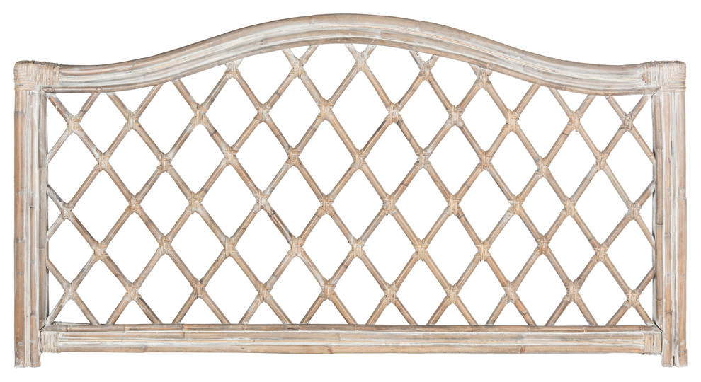 Safavieh Gabrielle Antique Grey Wicker Headboard Tropical