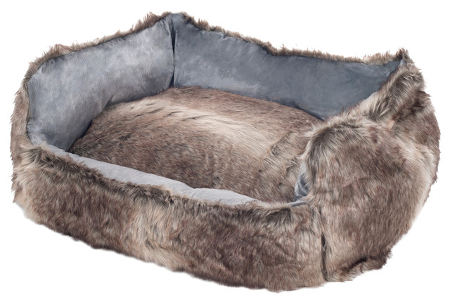 Faux Fur Mink Dog Bed, Wolf - Contemporary - Dog Beds - by ...