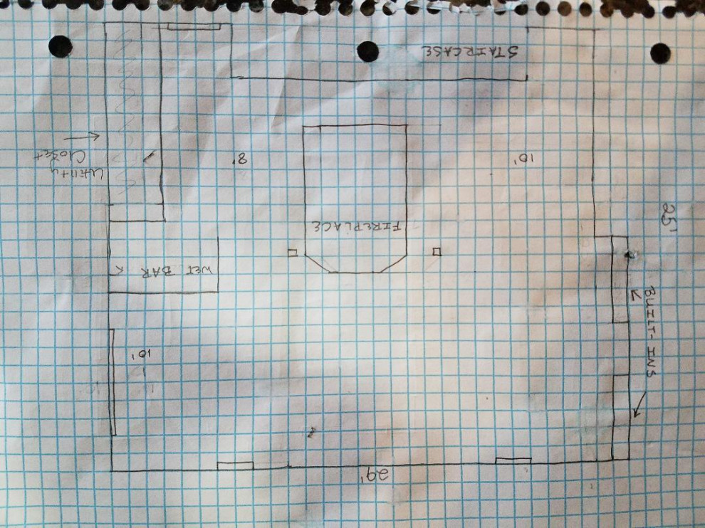 help with furniture layout for really oddly shaped family room