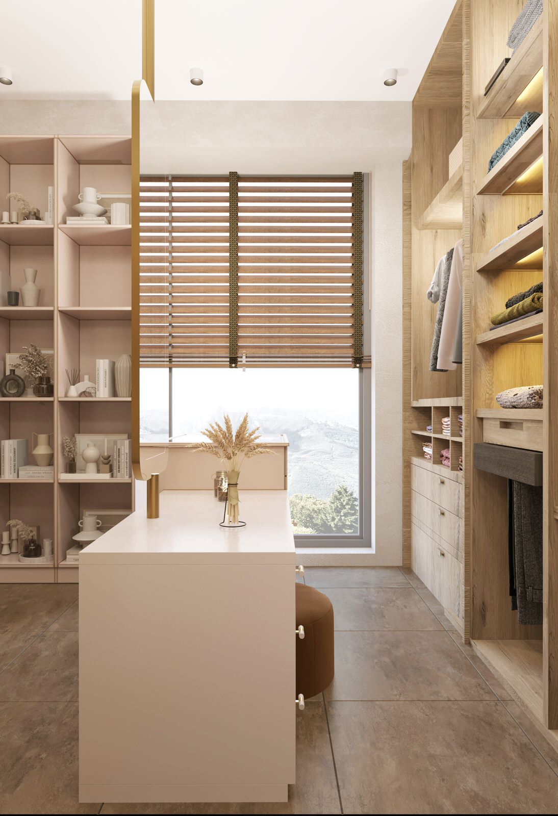 Двухэтажный жилой дом с видом на горы.