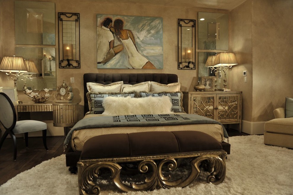 This is an example of a mediterranean bedroom in Houston.