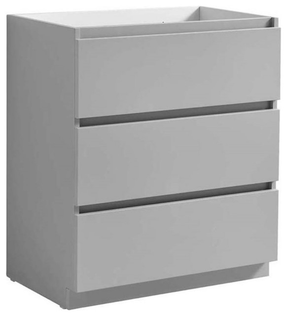 Fresca Lazzaro 30" Free Standing 3drawer Wood Bathroom in Gray Contemporary