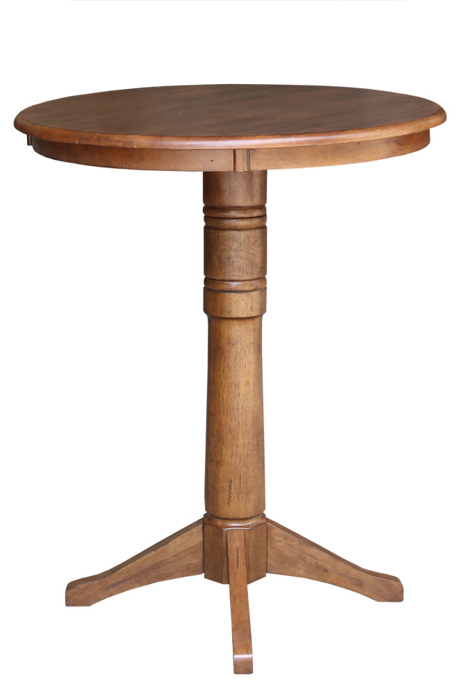 30" Round Top Pedestal Table Transitional Dining Tables by International Concepts Houzz