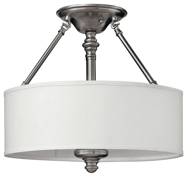 Sus Semi Flush Mount Traditional Ceiling Lighting Sus 3 Light Semi Flush Mount Brushed Nickel Traditional