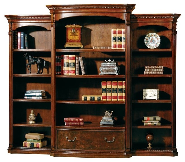 Home Office Executive Bookcase w Shelves Contemporary Bookcases by ShopLadder
