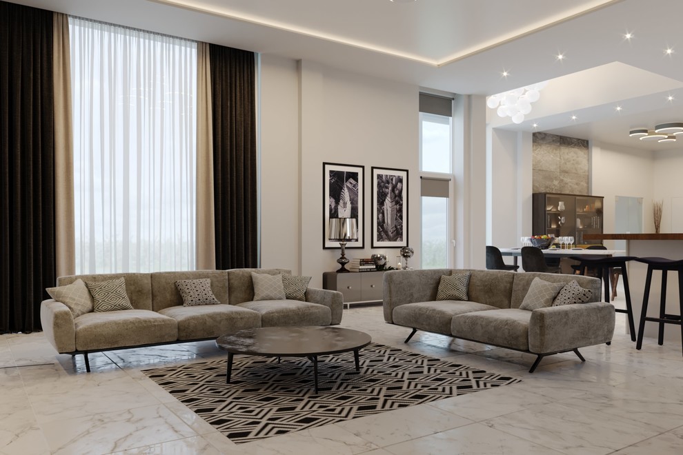 Визуализация первого этажа загородного дома