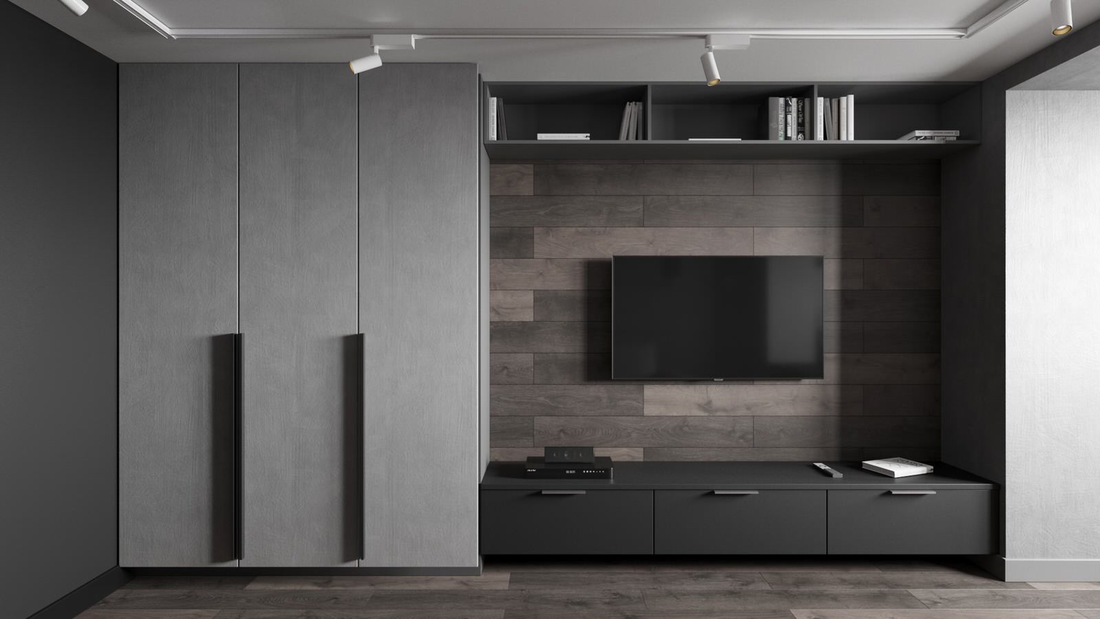 Дизайн квартиры в тёмных оттенках