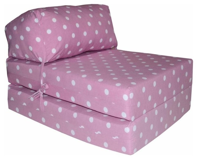 Bed Futon Chair, Polyester, Pink