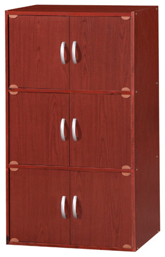 6-Door Storage Cabinet, Mahogany