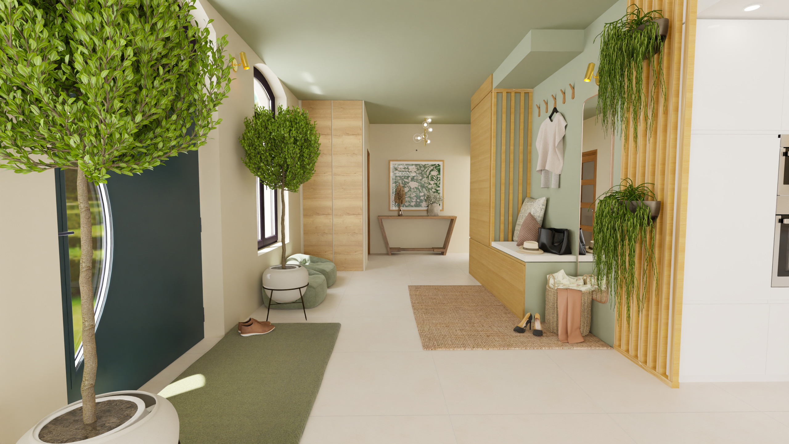 Aménagement d'une pièce de vie de 100 m² dans un style Contemporain