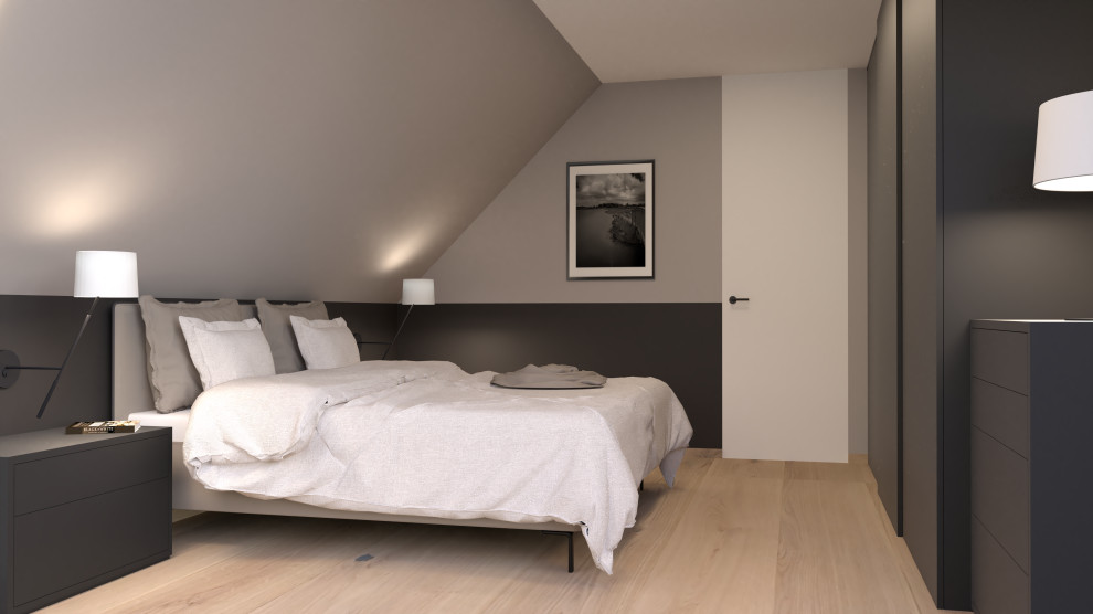 This is an example of a scandinavian bedroom in Munich.