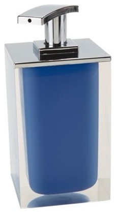 Square Soap Dispenser Made From Resin, Blue