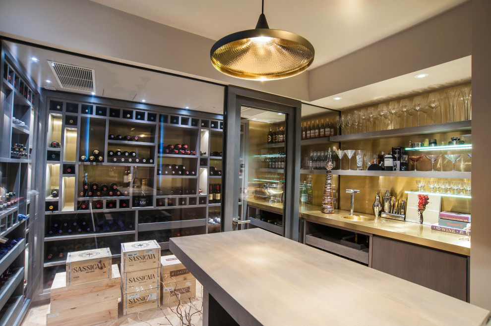 Photo of a traditional wine cellar in London.