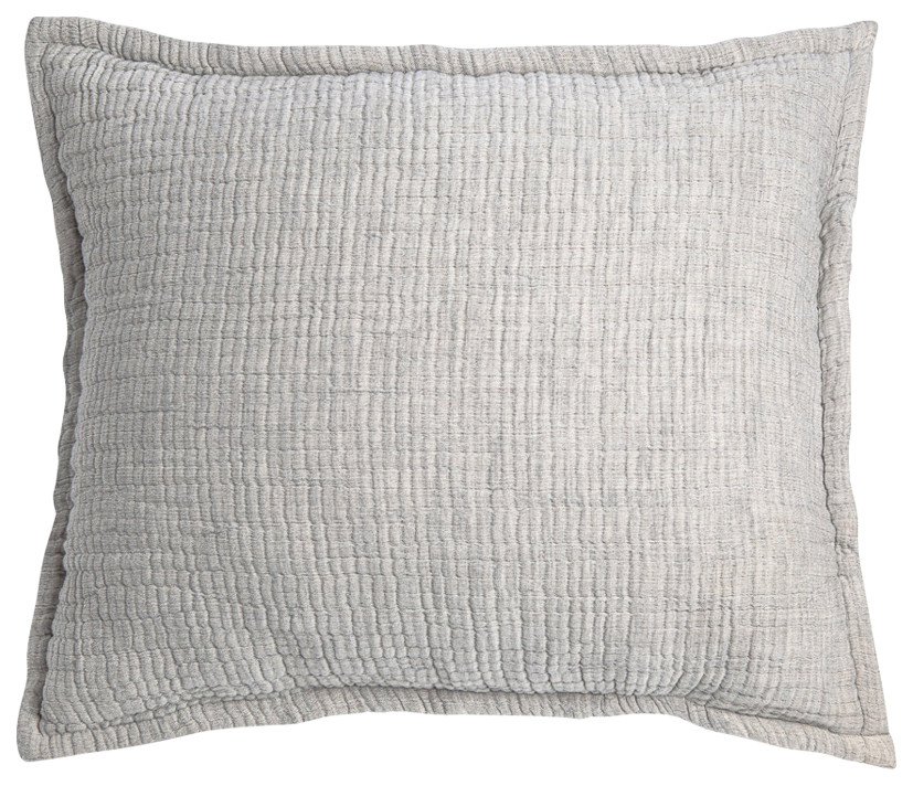 Dorian Coverlet, Grey, Euro Shams Transitional Pillowcases And