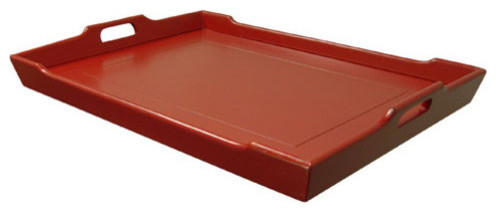 Forged Mahogany Serving Tray, Red