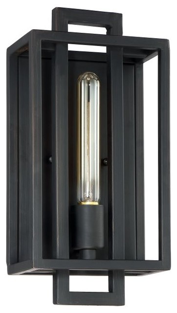 Jeremiah Cubic 1-Light Wall Sconce, Aged Bronze Brushed, 41561-ABZ