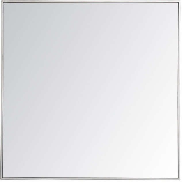 Elegant Monet Metal Frame Square Mirror 36" MR43636S - Silver