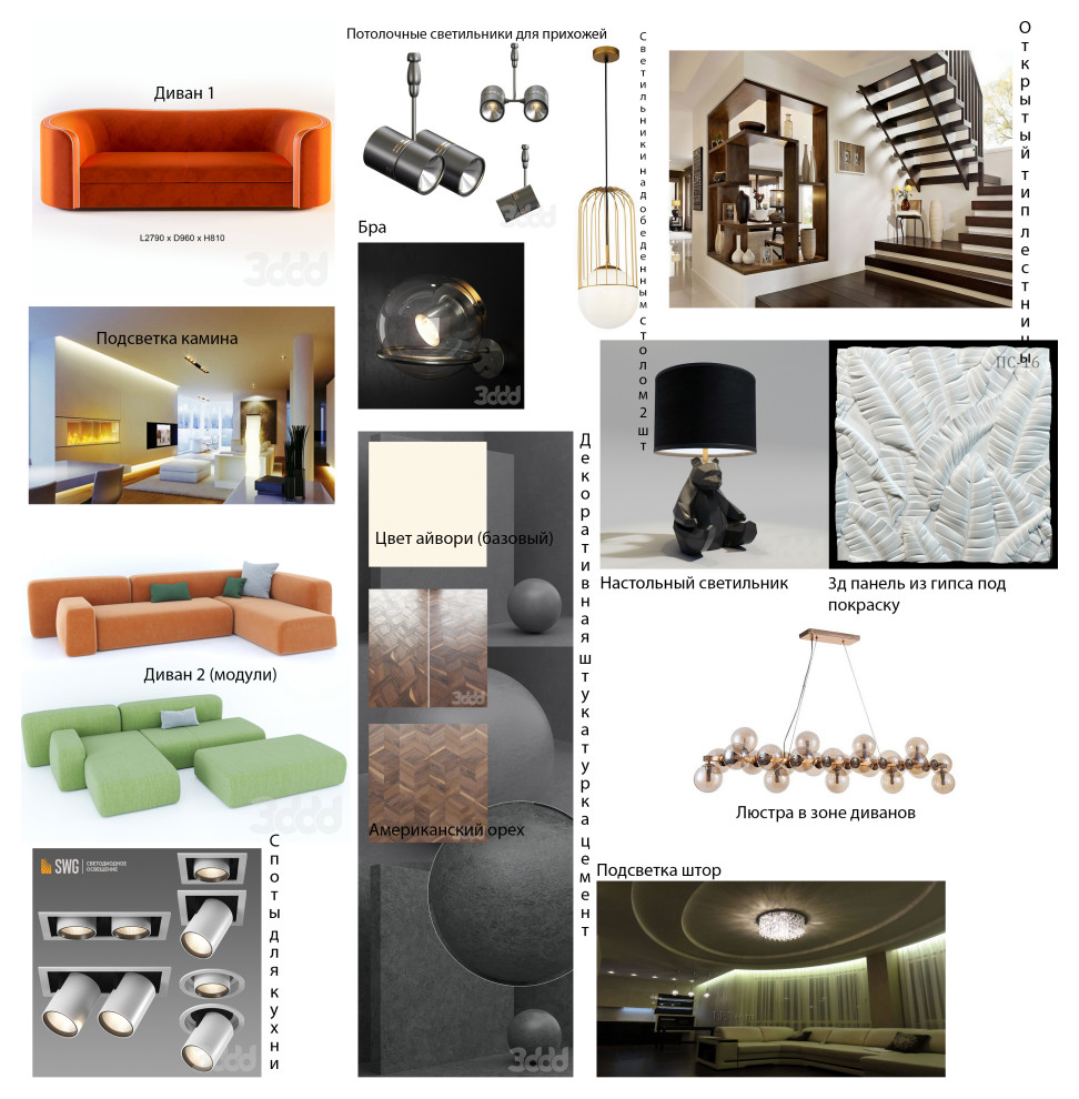 Концептуальный коллаж к проекту частного дома