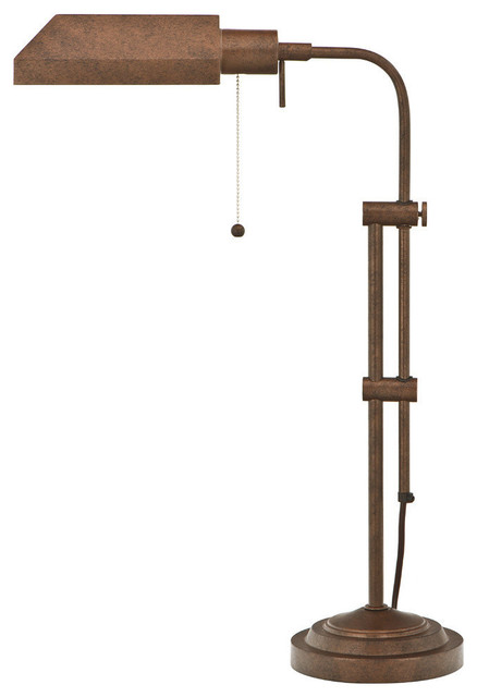 Pharmacy Floor Lamp with Adjusted Pole, Rust Finish/Rust