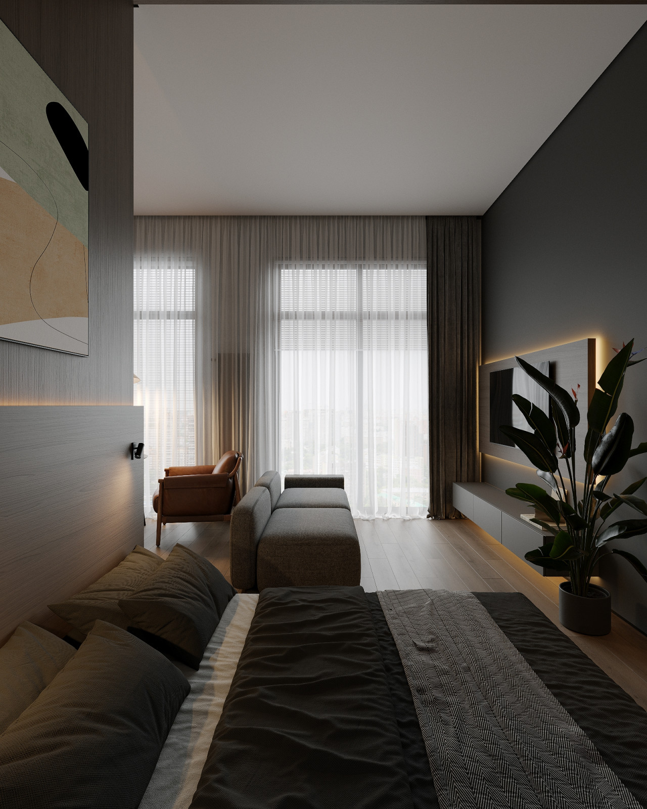 Дизайн проект апартаментов 28 Кв под посуточную аренду