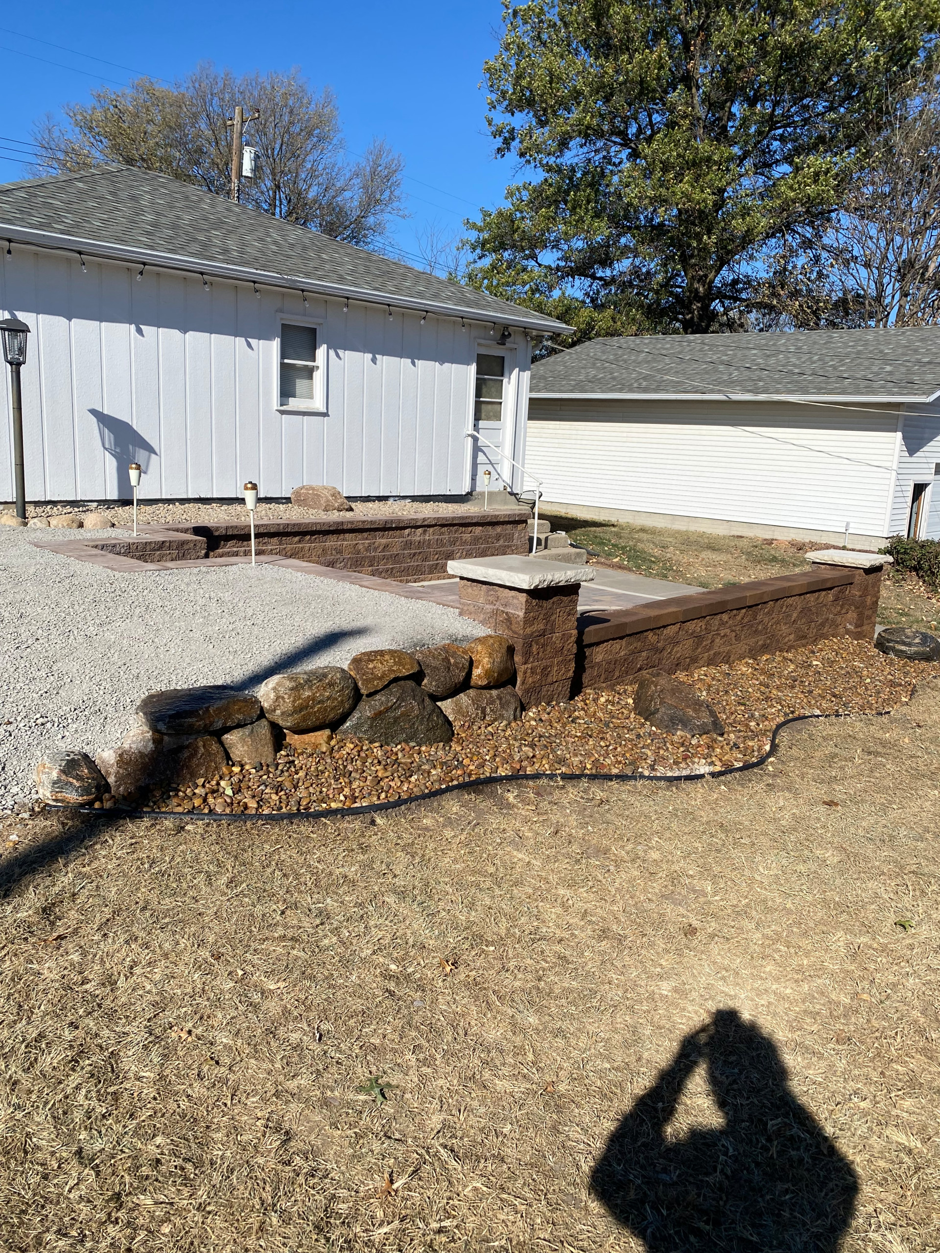 Hardscaping with Fire pit & parking extension