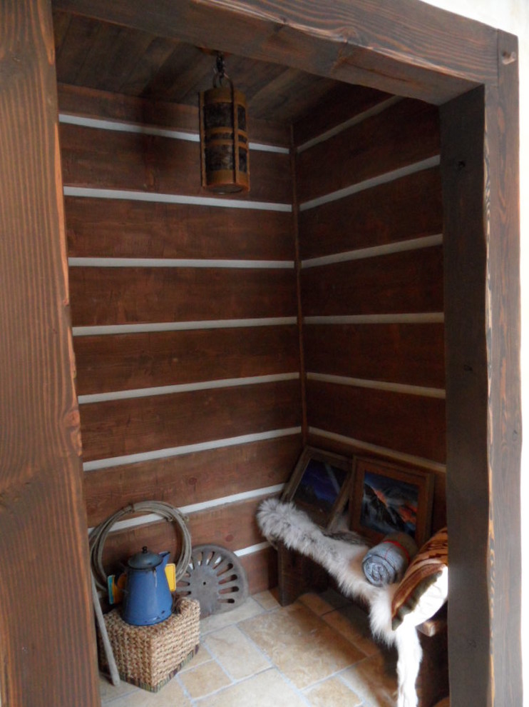 Entryway - rustic entryway idea in Denver