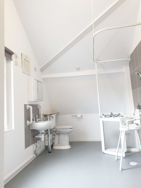 Family bathroom/ wet room painting and decorating work in East Sheen modern-bathroom