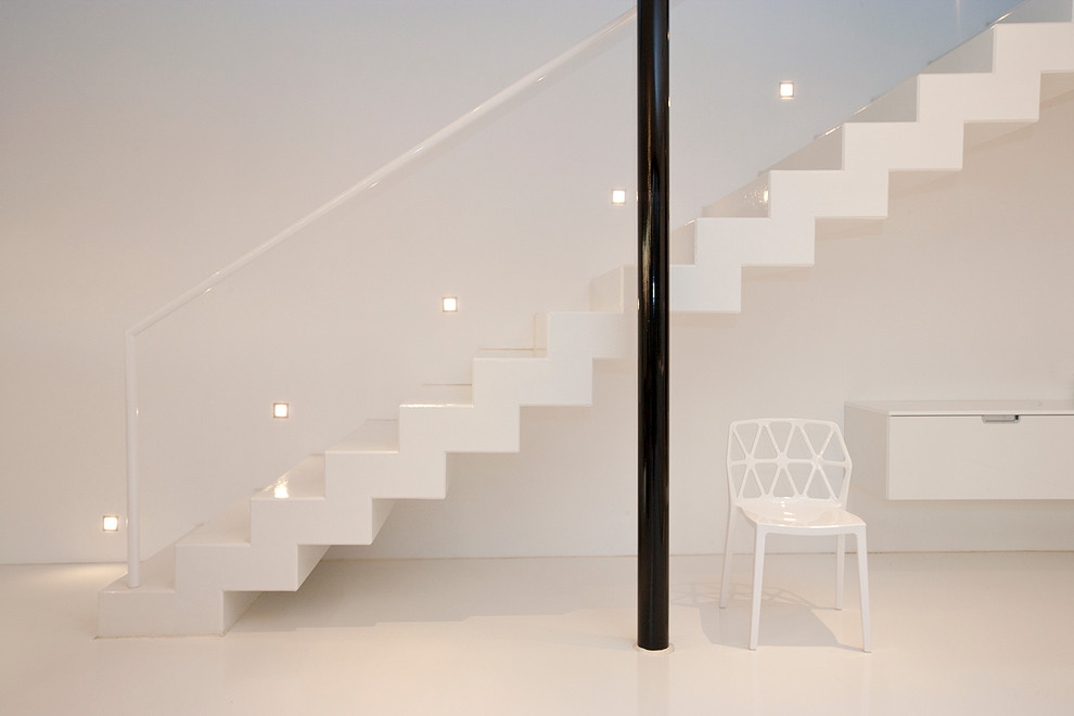 Mid-sized contemporary straight staircase in Other.