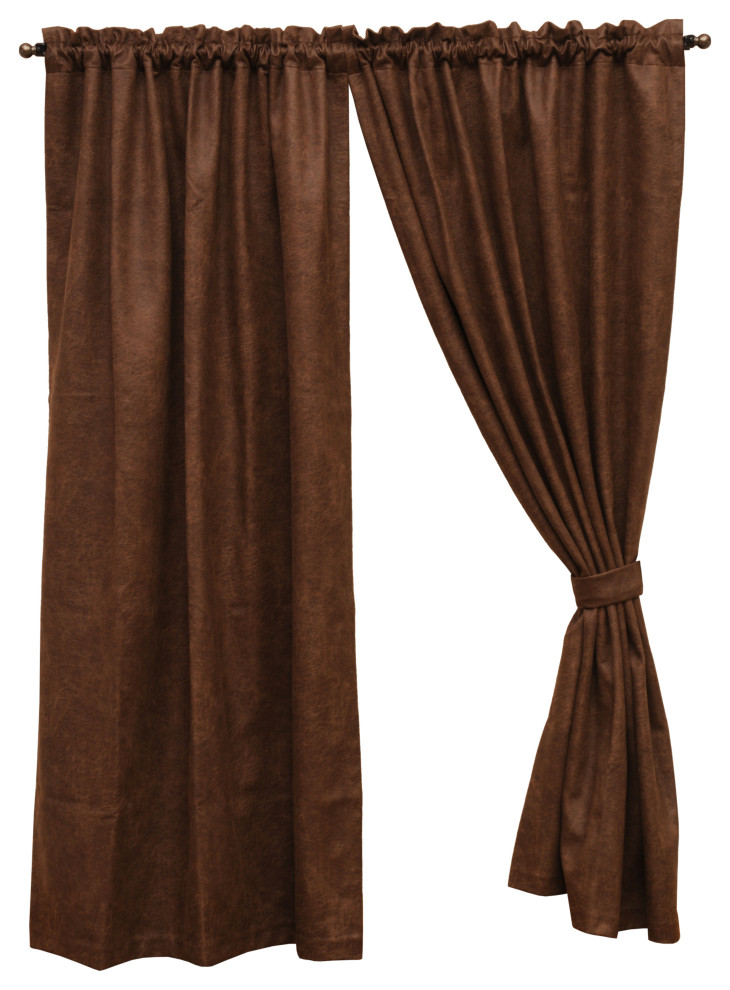Sage Valley D Panel Transitional, Faux Leather Curtains Tan
