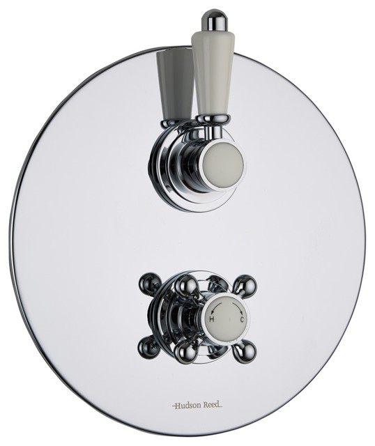 Traditional Chrome 1 Outlet Twin Shower Faucet Mixer Valve With Round