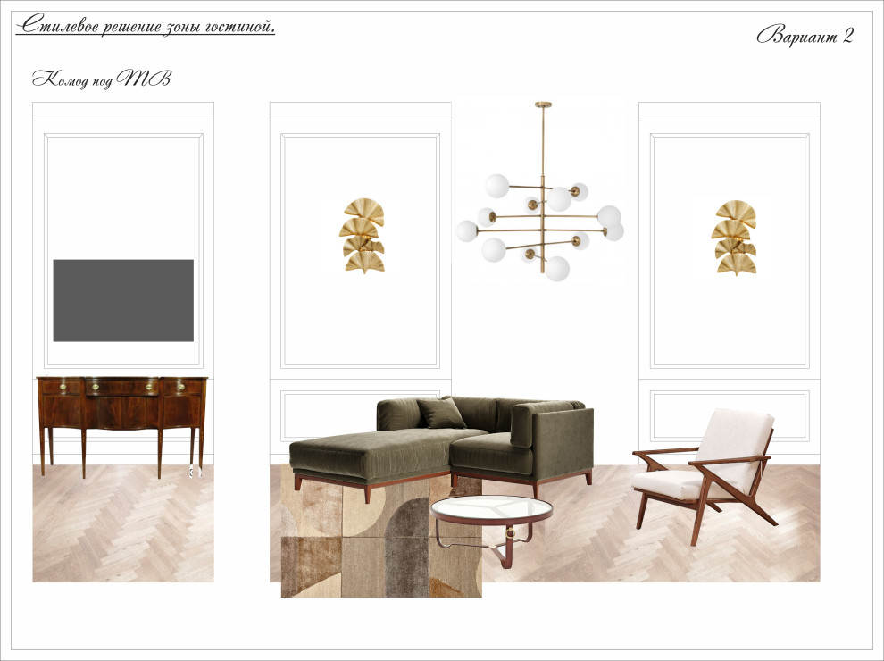 Стилевое решение зоны гостиной