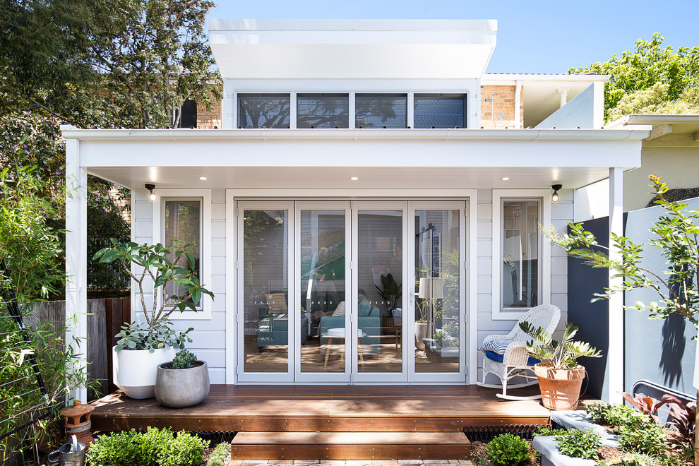 This is an example of a small beach style exterior in Sydney.