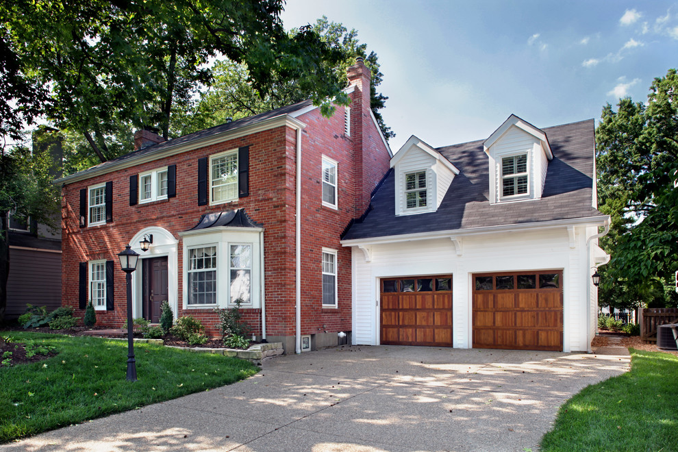 This is an example of a traditional attached two-car garage in St Louis.