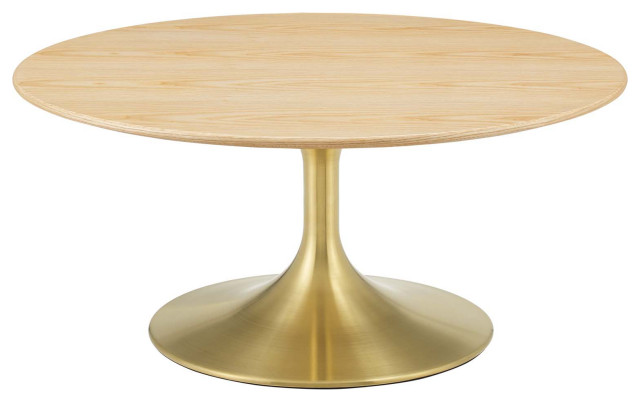 Lippa 36" Wood Coffee Table, Gold Natural