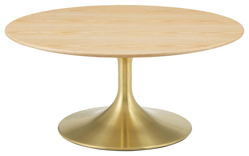 Lippa 36" Wood Coffee Table, Gold Natural