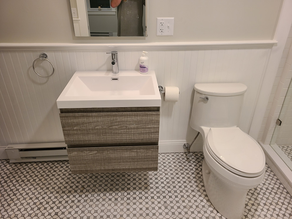 Modern Tile over Conctete Basement Floor Raident Head