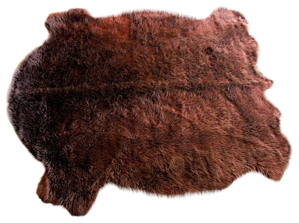 Faux Buffalo Hide Accent Rug, Brown, 5'x8'