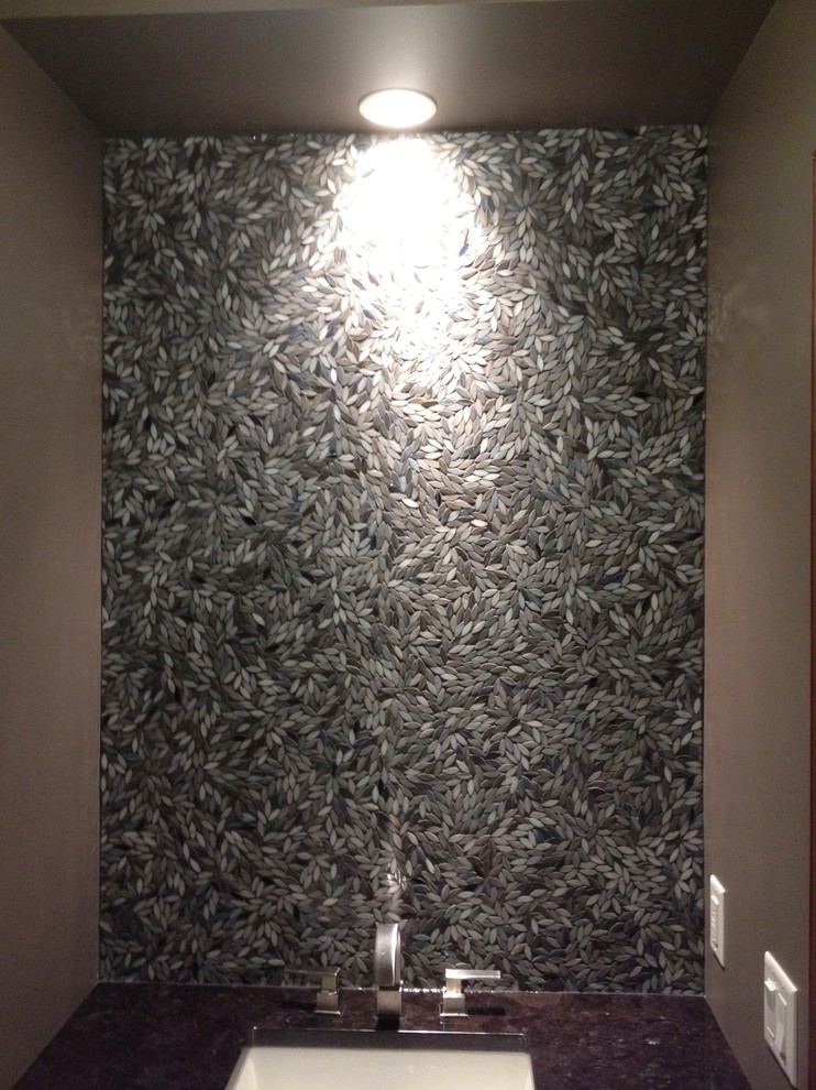 Glass tile bathroom photo in Edmonton