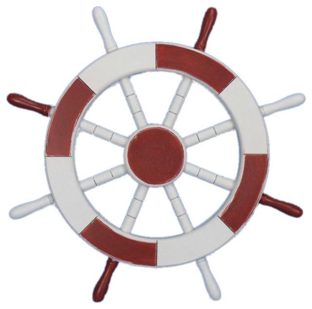 Decorative Ship Wheel Decor Red And White 18 Beach Style Wall Decorative Ship Wheel Decor Red And White 18