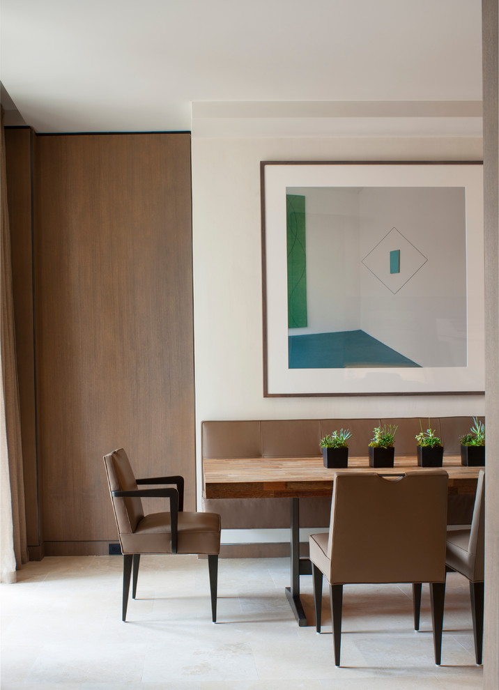 Photo of a mid-sized contemporary dining room in Miami with no fireplace.