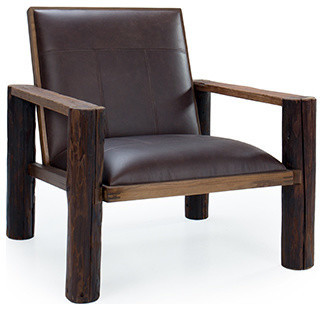 Auburn Leather Chair Rustic Armchairs And Accent Chairs By